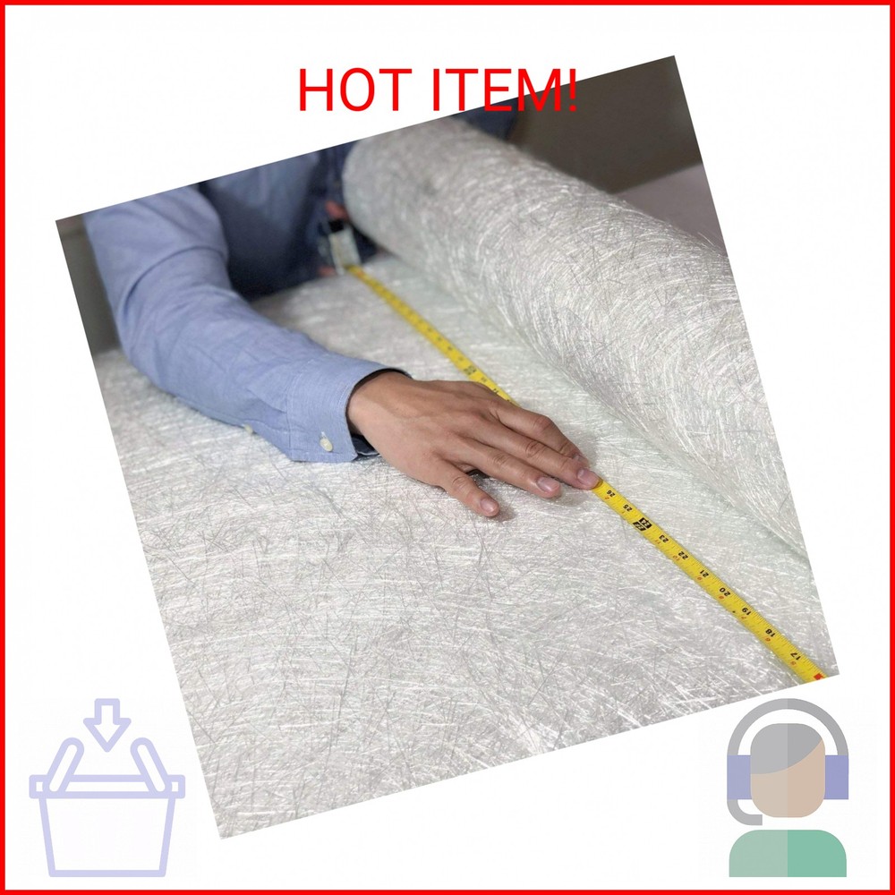 Fiberglass Chopped Strand Mat Cloth 50″ x 360″ | 50 Inch Wide 10 Yard Long | 1 o