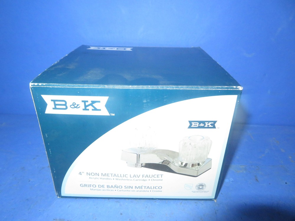 NIB B&K 121-014 Non-Metallic Lavatory Bathroom Sink Faucet + 1 Year Warranty