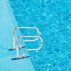 Swimming Pool Hand Rail Stainless Steel Ladder Handrail Stair Rail w/ Base Plate