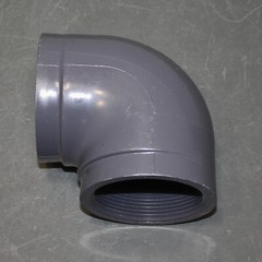 GF 90° Pipe Elbow 808-030, 3″ NPT x 3″ NPT, Schedule 80 Fitting, Gray PVC