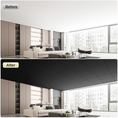 Art3d 12-PCS 24in x24in PVC Drop Ceiling Tiles, 3D Wall Panels Cover 48 Sq.ft