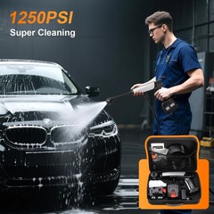 Cordless Pressure Washer Battery Powered,Portable Power 8.5m, silver