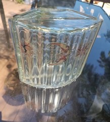 Vintage Art Deco Architectural Curved Glass Block ~ 7.75″ x 7.75″