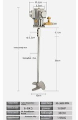 5-Gallon Pneumatic Mixer, Paint Mixer with High-Power Flange-Mounted Motor Head