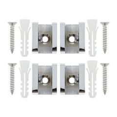 4Pcs Glass Clamps with Screws Chrome 24x22x18.5mm for Glass Shelves Shower Room