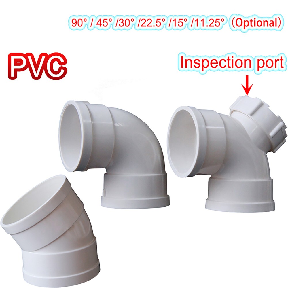 PVC Elbow Adhesive Drain Waste Vent With or no Checkpoint 50 /75mm Pipe Fittings