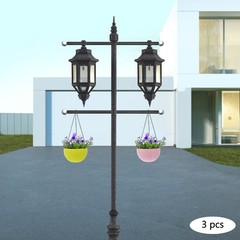 3 Pcs Modern Cross Arm Ladder Rest For Outdoor Lamp Posts And Poles Black