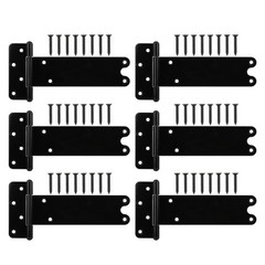 8 in T-Strap Shed Door Hinges,6 Pack Heavy Duty Tee Hinge, 300 Lbs Capacity |…