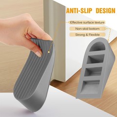 Crosize Grey Extra Large Door Stopper, High 1.9 Inches Big 1 Pack, Gray