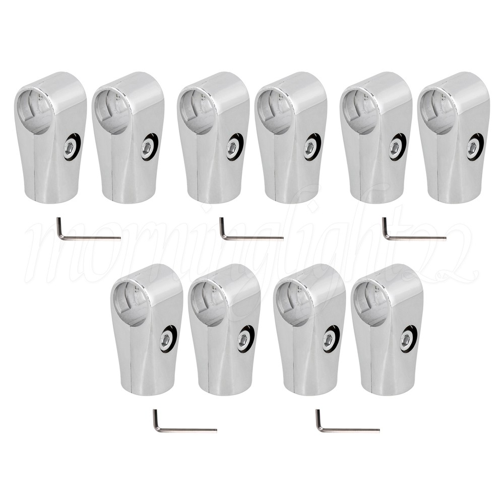 1 Inch Inner Dia Round T Pipe Connector Clamp for DIY Furniture Set of 10 Silver