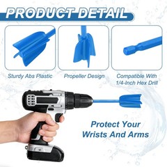 3Pcs, 8.7″ ABS Plastic Silicone Resin Mixer Paddle Blue