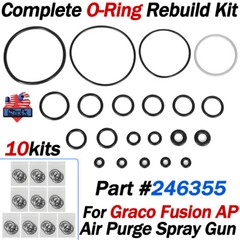 10 Set Complete Oring Seal Rebuild Kit 246355 for Graco Fusion AP Spray O-Rings