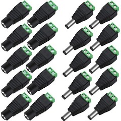 inShareplus 10 Pairs 12V Male and Female 2.1×5.5mm DC Power Jack Plug Adapter…