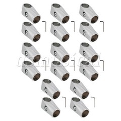 16 Pcs T Tube Connectors Clamp for DIY Furniture 1 Inches ID Silver