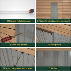 Corrugated Metal Roofing Panels, 10x 5.1ft Galvanized Steel Shed Siding