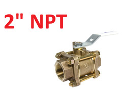 NIBCO 2″ NPT DZR Silicon Bronze Ball Valve, Full Port , SS Trim, 600#, 3 Piece