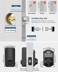 TEEHO TE001 Keyless Entry Door Lock with Keypad – Smart Deadbolt Matte Black
