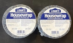 (LOT OF 2) Lowes 1.88 in. W X 55 Yds Housewrap Contractor Sheathing Tape