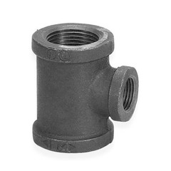 Reducing Tee 1-1/2″ x 3/4″ NPT Thread Class 150 Black Iron BMI Pipe Fitting