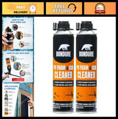 Cleaner Solvent for Spray Foam Guns – 2×12.3 oz, Dissolves Polyurethane Foam, Du