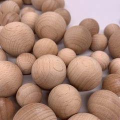 10mm – 80mm Natural Beech Wooden Craft Balls Wood Solid Round Ball Spheres DIY