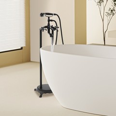 Freestanding Bathtub Faucet Floor-Mounted Tub Filler Bathtub Faucet Brass