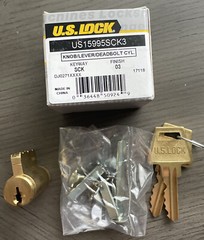 U.S. Lock US15995SCK3 Knob / Lever / Deadbolt Cylinder SCK Keyway – Brass Finish