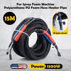 15M Polyurethane PU Foam Hose Heating Hose Heater Pipe for Spray Foam Machine