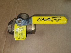 APOLLO 70-605-01 Manual 3-Way Ball Valve, 1″ NPT, Bronze, No Box