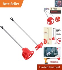 Paint Mixer Attachment Set of 2 – 14″ Drill Paddle Mixer with 1/4″ Round & 5/…
