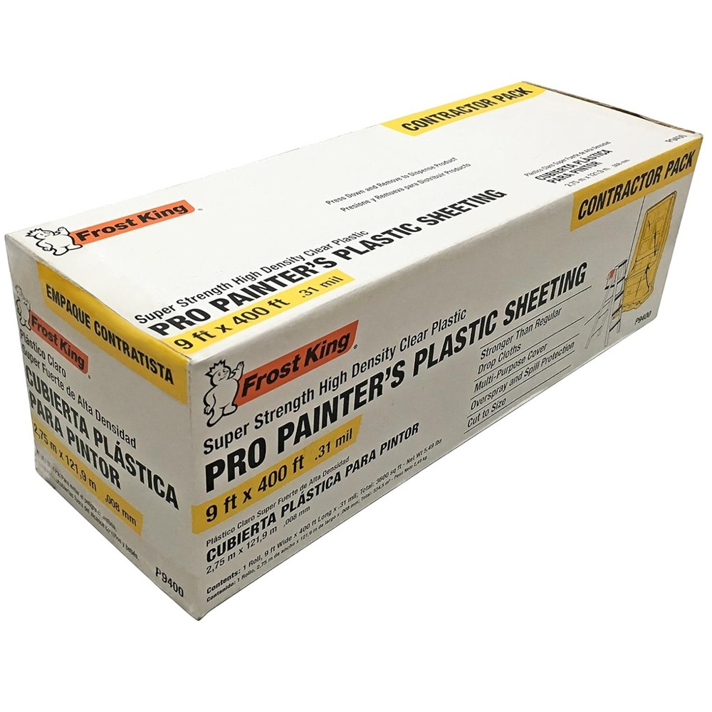 Painter’s Plastic Sheeting 9×400 Clear Dispenser Pack