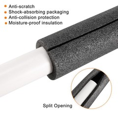 Foam Tube Sponge Protective Sleeve Black 13mm(0.5 Inch) ID, Pack of 4