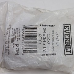 Everbilt Lead-Free Tee Fitting Cup X Cup X FIP Forged Bronze 3/4 x 3/4 x 1/2