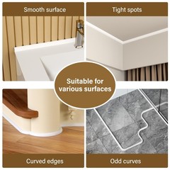 3/4 Inch (W) x 118Inch(L) Flexible Quarter Round Molding, Peel and Stick Wall…