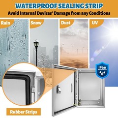 Outdoor Electrical Box 24 x 16 x 12”D NEMA 4X Enclosure Steel Box, Waterproo…