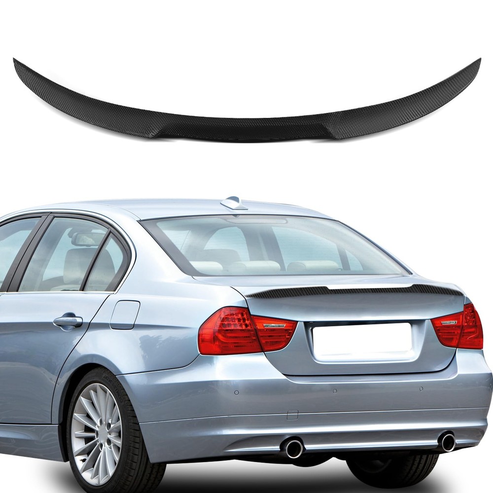 Glossy Black Carbon Fiber Trunk Spoiler Wing 2005-2015 BMW E90 3 Series Sedan