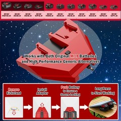 Starlink Mini Battery Adapter for Mil.Waukee M18 Batteries, Red