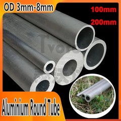 Aluminium Round Tube Pipe Diameter 3mm 5mm 6mm 8mm Length 100mm 200mm Hollow