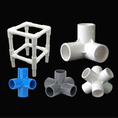 PVC 3/4/5/6-Way Elbow Connector Pipe Fittings 20/25/32/40/50mm White/Blue/Grey