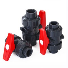 PVC Ball Valve Double Union Solvent Weld 20 to 110mm Pond Fish Koi Pipe Fitting