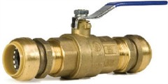 B&K Proline 3/4 in. Brass Push Fit Ball Valve Full Port Quarter-Turn Lever