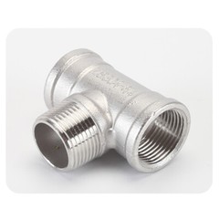 Stainless Steel Tee Pipe Fitting Female/Male Thread Connector 1/4″ 3/8″ 1/2″3/4″
