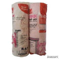 Lot 2 Rolls R6.7 Pink EcoTouch Insulation Owens Corning 5.3 ft² 48″x16″x2″ Each