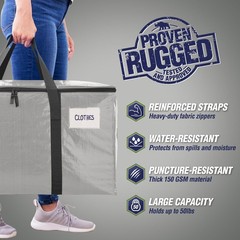 RUGGED RHINO Heavy Duty Extra Large Moving Bags, Durable Bag with Strong Hand…