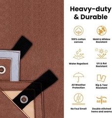 WHITEDUCK Canvas Tarp 18 oz. Heavy Duty Waterproof UV Resistant, Rustproof Gr…