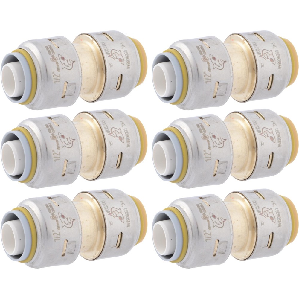 SharkBite Max 1/2 Inch Polybutylene Transition in., Pack of 6, Brass