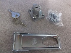 New 4PE49 Keyed Locking Hasp, 4-1/2″ Length, Steel, Zinc Plated Finish (F44F)