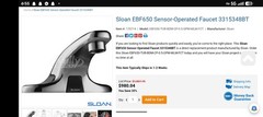 Sloan Optima Plus EBF650 Sensor Bathroom Faucet. Qty-2 Missing Controller