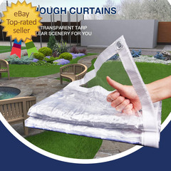 Clear Tarp 8′ X 12′ 15 OZ Clear Vinyl PVC Tarp Waterproof Tarpaulin %