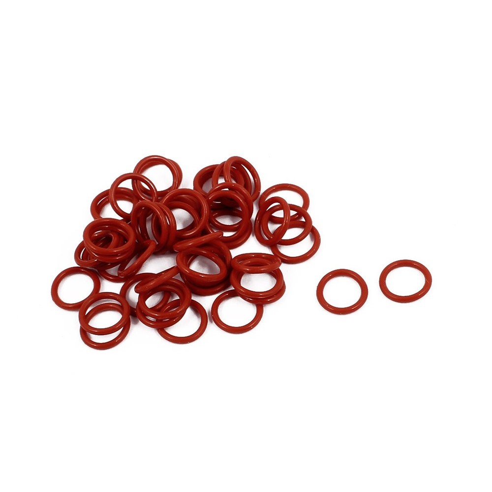 50Pcs 8mm x 1mm Rubber O-rings NBR Heat Resistant Sealing Ring Grommets Red